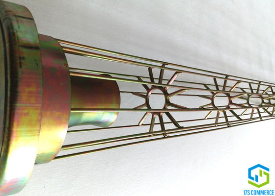 La jaula de la casa de la bolsa anti polvo de la jaula de la araña de la jaula del plisado del galvanizado de la jaula de la estrella del casquillo de Venturi de 12 plisados amplía la jaula del área de filtro